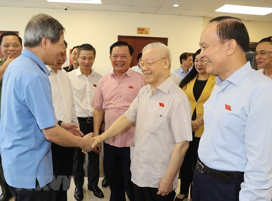 Tổng Bí thư Nguyễn Phú Trọng tiếp xúc cử tri Hà Nội sau Kỳ họp thứ 5, Quốc hội khóa XV